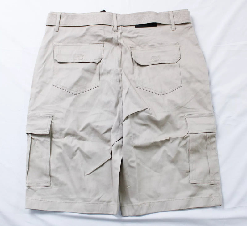 BLU ROCK NEW YORK 10" INSEAM CARGO POCKET W/BELT INCLUDED SHORTS MEN 36 - SAND - Brand New