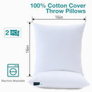 KAKABELL 16x16 Pillows Insert,Throw Pillows Insert (Pack of 2, White) - Like New