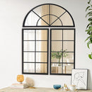 NXHOME BLACK ARCHED WINDOW FINISHED METAL MIRROR 47.24×31.5" SET OF 3PCS SPLICED - Like New