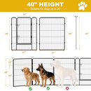 PVPY YVRD DOG PLAYPEN OUTDOOR, 40" HIGH 16 PANELS DOG WITH GATE - BLACK - Brand New