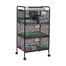 MIND READER CART WITH DRAWERS, MULTIPURPOSE OFFICE ORGANIZER, METAL, 4DRMESH-BLK - Brand New