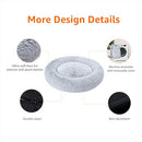 AMAZON BASICS DONUT PET BOLSTER FAUX FUR BED FOR DOG 45" X 45" - GRAY - Like New