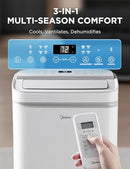 MIDEA 14,000 BTU ASHRAE PORTABLE AIR CONDITIONER, COOLS UP TO450 SQ. FT - WHITE - Like New