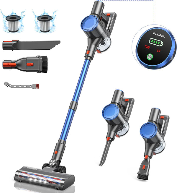WLUPEL HERO 9E Cordless Stick Vacuum Cleaner,30KPA 400W, up to 45 Mins - Blue - Like New