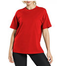 BLUE ICE WOMEN'S LOOSE FIT SHORT SLEEVE CREW NECK SOLID TEE SIZE: WOMEN L - RED - Like New