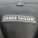 JAMES TAILOR BLACK SLIM LONG SLEEVE DRESS SHIRTS FOR MEN - SIZE: MEN M - BLACK - Brand New