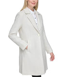 LWQMW103 KARL LAGERFELD WOMEN'S SOLID TEXTURE WOOL ONE BUTTON - SIZE L - WHITE - Brand New