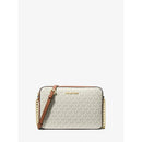 MICHAEL KORS ADJUSTABLE STRAP SIGNATURE COATED CANVAS CROSSBODY BAG - VANILLA - Brand New