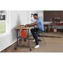 COSCO STYLAIRE RETRO CHAIR + 2 STEP STOOL WITH FLIP-UP SEAT, STEEL, BLACK - Like New