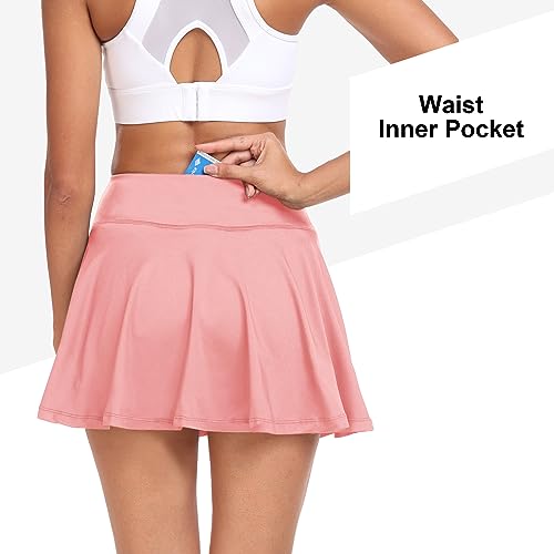 GGOV WOMENS FLOWY TENNIS GOLF SKIRTS BUILT IN SHORTS SIZE: WOMEN M - FADED PINK - Brand New
