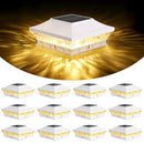Brightever 4x4 3.5x3.5 Solar Post Cap Lights 12-Pack White - Like New