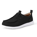 AEMN82375Q226 AMAZON Essentials Men's Canvas Moc Toe Loafer, Size 9 Black/White - Like New