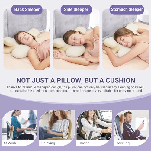 DONAMA Cervical Neck Pillow Ergonomic Contour Orthopedic Pillow - Khaki - Like New