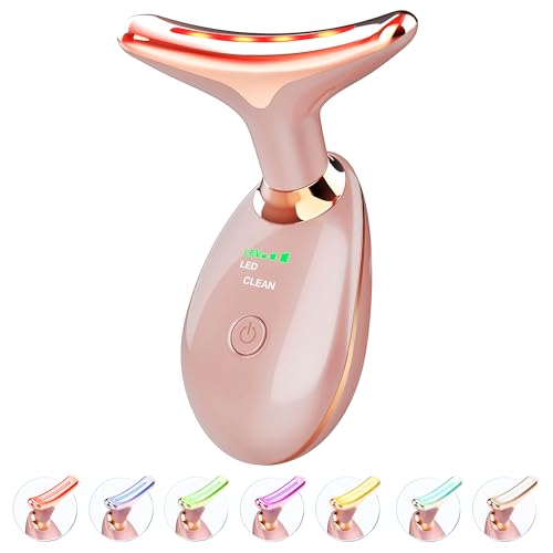 Light Based Face-Neck-Massager - 7 Color Portable Facial Massager Skin Care Rose - Like New