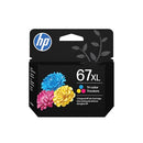 HP 67XL Tri-Color High-Yield Ink Cartridge Works DeskJet, Envy, 3YM58AN - Like New