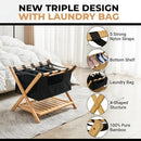 Folding Luggage Rack for Guest Room Sturdy Wooden Luggage Holder Pack of 1 - Brand New