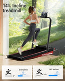 CURSOR FITNESS 14% INCLINE WALKING PAD TREADMILLS FOR HOME AND OFFICE - BLACK - Like New