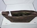 ESTALON LEATHER MESSENGER BAG LAPTOP SHOULDER BAG - BROWN - Brand New