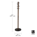 Umbra Pillar Coat Rack - Black/Walnut - Brand New
