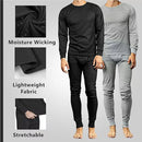 GALAXY BY HARVIC MEN'S 4-PIECE THERMAL SET (2-FULL SETS) - SIZE XL - GRAY/BLACK - Brand New
