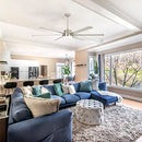 PARROT UNCLE 65" NICKEL ALUMINUM 6-BLADE LED CEILING FAN - BRUSHED NICKEL - Like New