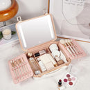 ROWNYEON Travel Makeup Train Cases with Light Up Mirror, Large Makeup Bag White - Like New