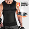 CIMKIZ MENS SWEAT SAUNA VEST FOR WAIST TRAINER ZIPPER NEOPRENE (BLACK, 6XL) - Like New
