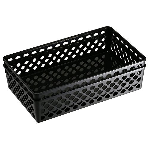 OFFICEMATE OIC ACHIEVA LARGE SUPPLY BASKET, PACK OF 2, RECYCLED - BLACK - Like New