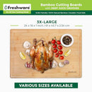 Freshware 24" 3XL Bamboo Cutting Boards for Kitchen, Butcher Block (3XL, 24x18") - Brand New