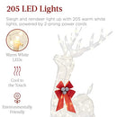Best Choice Products Lighted Christmas 4ft Reindeer & Sleigh Outdoor - White - Brand New
