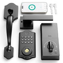 LEECICI FRONT DOOR LOCK SET KEYLESS ENTRY DOOR LOCK FINGERPRINT DEADBOLT - BLACK - Like New