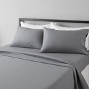 AMAZON BASICS LIGHTWEIGHT SUPER SOFT BRUSHED MICROFIBER 4QUEEN - DARK GRAY - Brand New