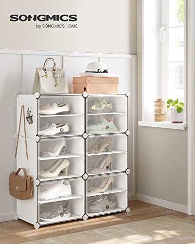 SONGMICS SHOE RACK ORGANIZER, 6-TIER SHOE STORAGE CABINET, ULPC033W01 - WHITE - Like New
