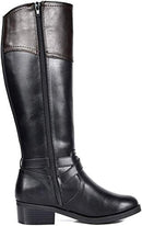 TOETOS Women's Jordan Black Brown Knee High Riding Boots Wide Calf Size 9.5 M - Like New