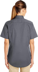 M582W Harriton Ladies Foundation 100% Cotton Short-Sleeve Twill Shirt New
