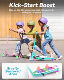 GYROOR KS2 KIDS ELECTRIC SCOOTER WITH LED LIGHTS – SAFE 5 MPH SPEED - CYAN - Like New