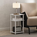 FURINNO JUST TURN-N-TUBE OPEN STORAGE NIGHTSTAND, 3-TIER (1 PACK) - WHITE/WHITE - Like New