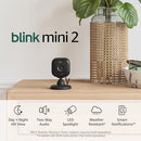BLINK MINI 2 HOME SECURITY PET CAMERA HD VIDEO NIGHT VIEW MOTION 1 CAMERA BLACK - Like New