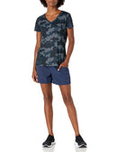 AMAZON ESSENTIALS WOMEN'S ACTIVE T-SHIRT, L, BLACK/NAVY CAMO - Brand New