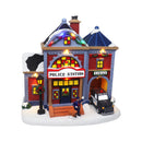 TOP TREASURES CHRISTMAS VILLAGE ANIMATED POLICE STATION - PRE-LIT MUSICAL - Like New