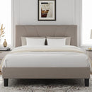 NOVILLA BED FRAME QUEEN SIZE WITH WOOD SLATS SUPPORT N-F12007-Q-BR-N2 - BEIGE - Like New