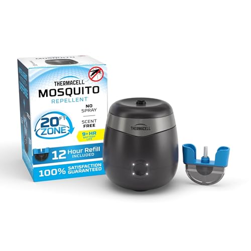 THERMACELL MOSQUITO REPELLENT REPELLER PATIO SHIELD 20’ MOSQUITO ZONE - BLACK - Like New