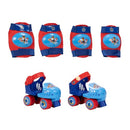 PAW PATROL JUNIOR SKATES INCLUDES KNEE AND ELBOW PADS SIZE ADJUSTABLE - BLUE/RED - Brand New