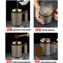 FCSWEET SELF STIRRING MUG RECHARGEABLE AUTO MAGNETIC 2PC STIR BAR -BROWN - Like New