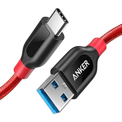 Anker USB C, PowerLine+ USB-C to USB 3.0 cable (3ft/0.9m), A8168 - Red Like New