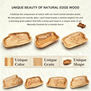 BTEOBFY NATURAL WOOD FRUIT BOWL (11-13 IN) UNIQUE HANDMADE WOOD SERVING PLATTER - Brand New