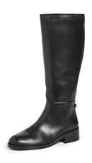B0BWBFN89N Sam Edelman Mable Equestrian Boot Black Leather 6.5 Medium - Brand New