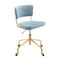 LumiSource Tania Task Office Chair with Wheels, Velvet, Light - Scratch & Dent