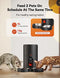 WOPET Automatic Cat Feeders 2 Cats Timed Cat Feeder Auto Pet Feeder - BLACK - Like New