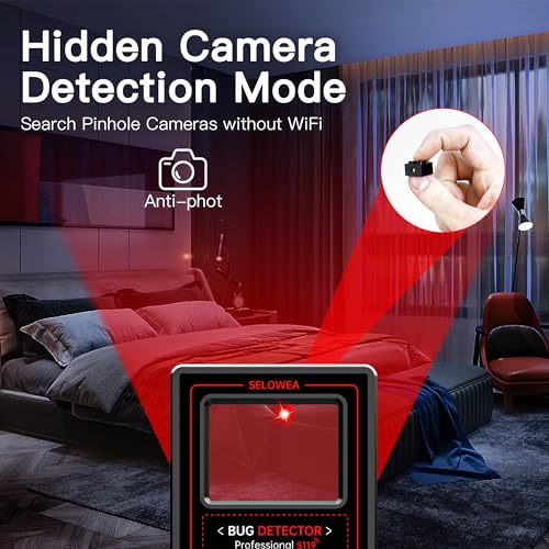 SELOWEA HIDDEN CAMERA DETECTORS SPY CAR GPS TRACKER PORTABLE RF S119 - BLACK - Like New